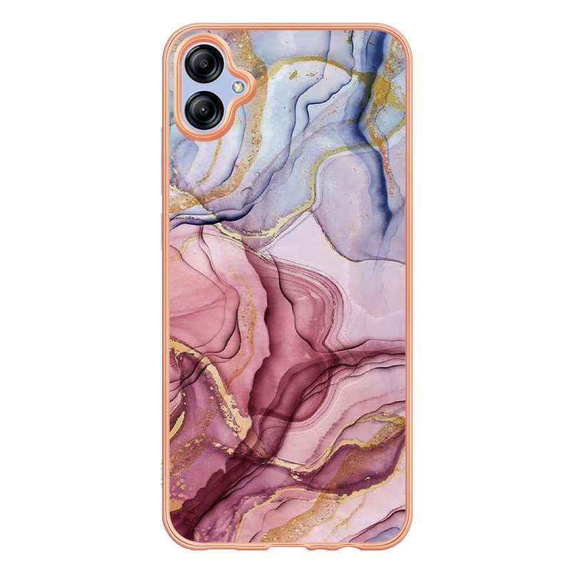 For Samsung Galaxy A04e Electroplating Marble Dual-side IMD Phone Case(Rose Red 014)