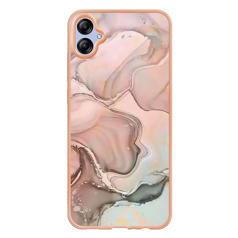 For Samsung Galaxy A04e Electroplating Marble Dual-side IMD Phone Case(Rose Red 014)