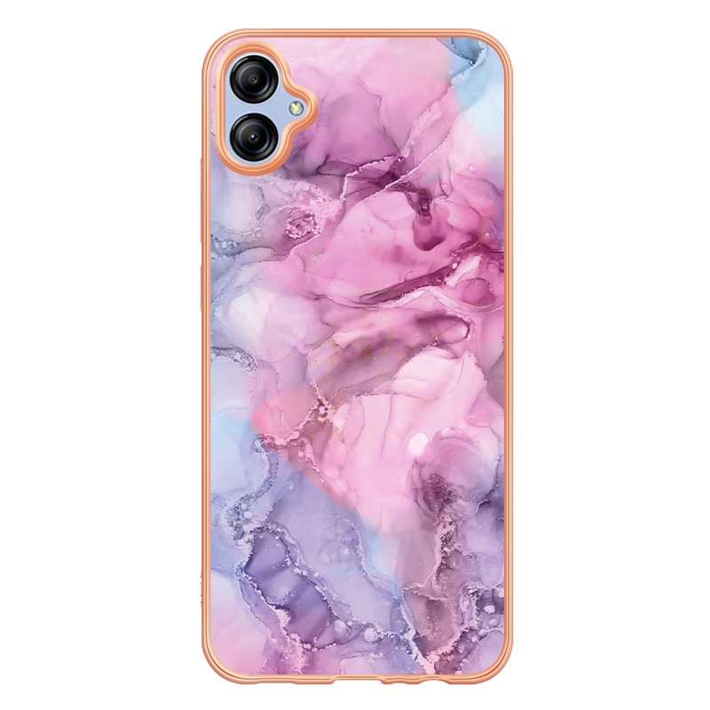 For Samsung Galaxy A04e Electroplating Marble Dual-side IMD Phone Case(Rose Red 014)