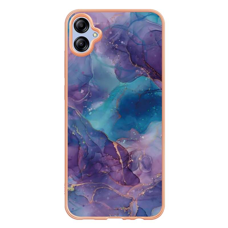 For Samsung Galaxy A04e Electroplating Marble Dual-side IMD Phone Case(Rose Red 014)