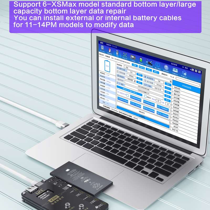 i2C KC01 Multi-function Comprehensive Battery Repair Instrument for iPhone 6-14 Pro Max, Version:Sta