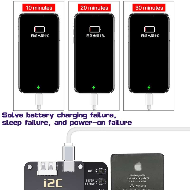 i2C KC01 Multi-function Comprehensive Battery Repair Instrument for iPhone 6-14 Pro Max, Version:Sta