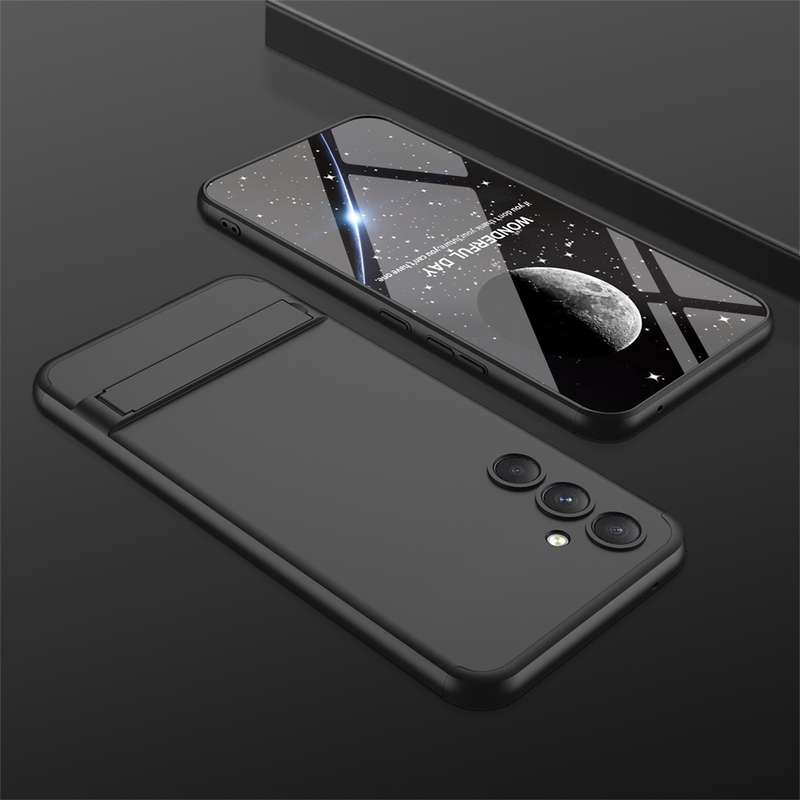 For Samsung Galaxy A54 5G GKK Three Stage Splicing Full Coverage PC Phone Case(Black Silver)