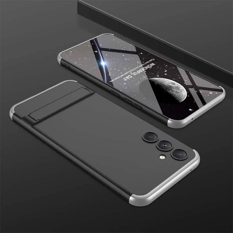 For Samsung Galaxy A54 5G GKK Three Stage Splicing Full Coverage PC Phone Case(Black Silver)