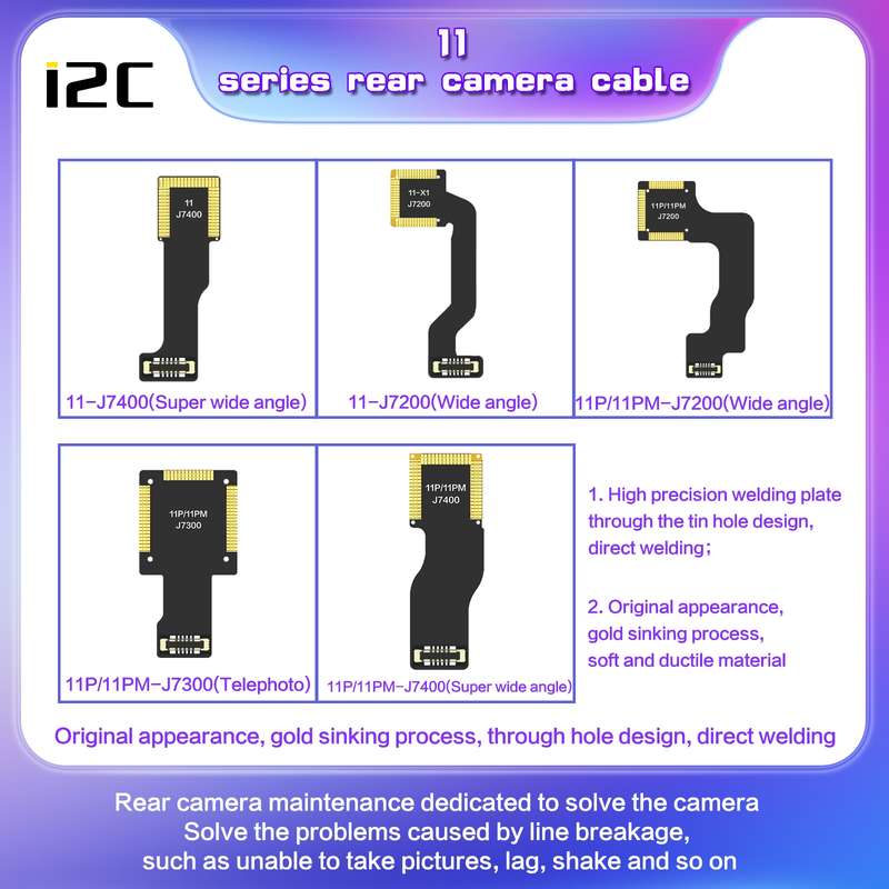 For iPhone 11 Pro / 11 Pro Max J7300 i2C Back Facing Telephoto Camera Cable