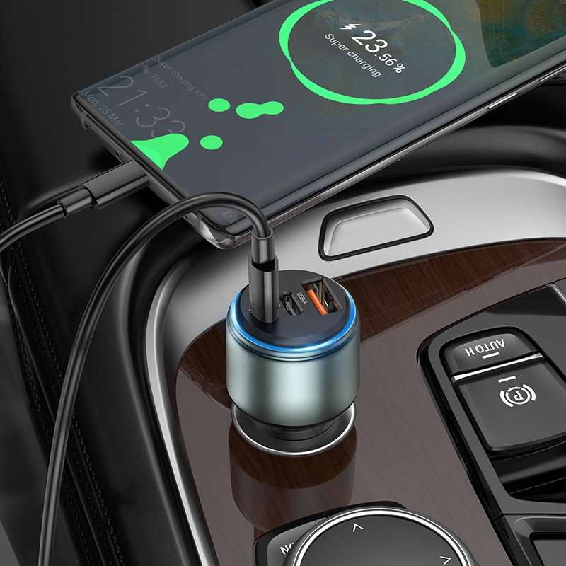 hoco NZ9 Galloper 95W Dual USB-C / Type-C + USB 3-port Car Charger(Black)