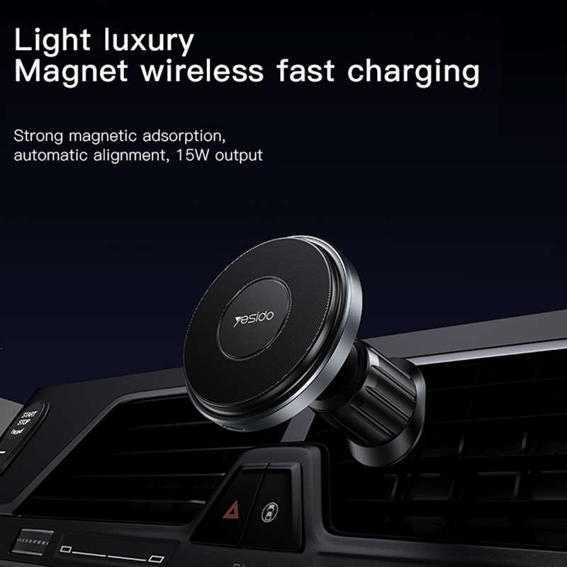 Yesido C190 15W Magsafe Magnetic Car Air Vent Wireless Charger(Black)