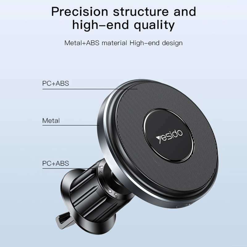 Yesido C190 15W Magsafe Magnetic Car Air Vent Wireless Charger(Black)