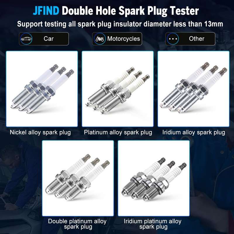 JFIND JF109 Car Double Hole Spark Plug Tester(EU Plug)