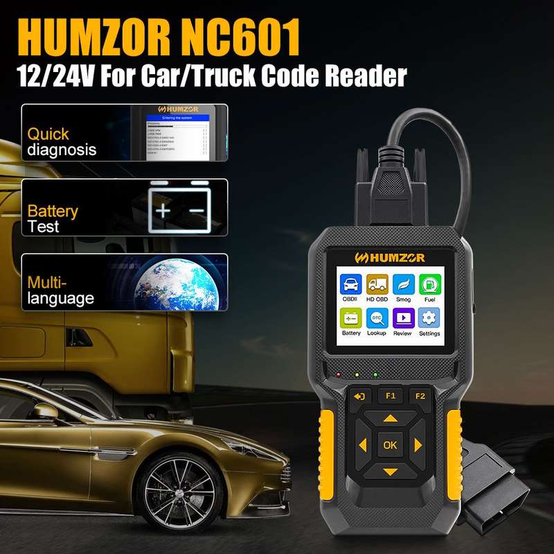 HUMZOR NC601 12-24V Car and Truck OBD2 Scan Tool Diagnostic Tool