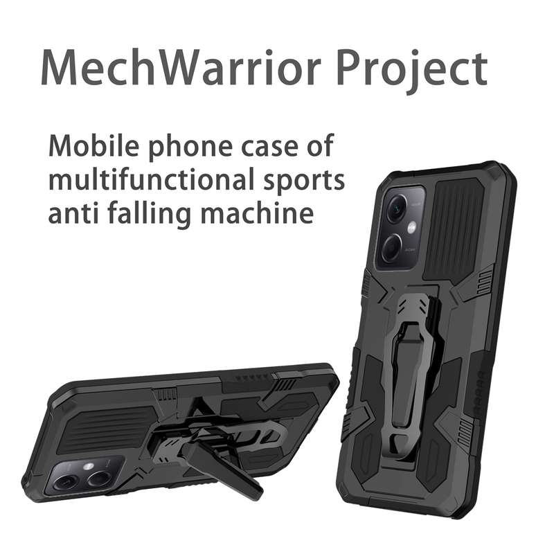 For Xiaomi Redmi Note 12 4G Global Armor Warrior Shockproof PC + TPU Phone Case(Black)