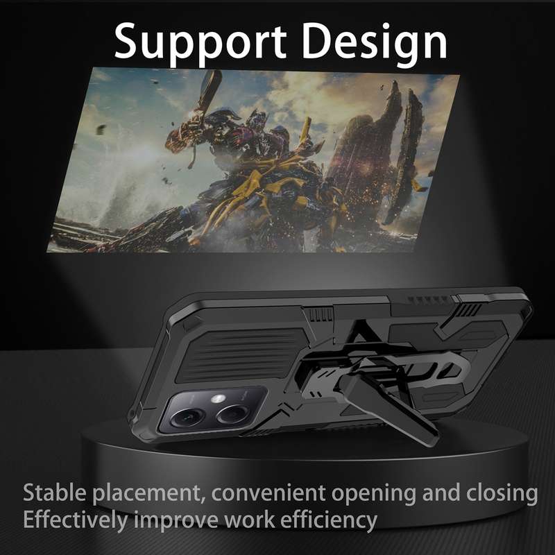 For Xiaomi Redmi Note 12 4G Global Armor Warrior Shockproof PC + TPU Phone Case(Black)
