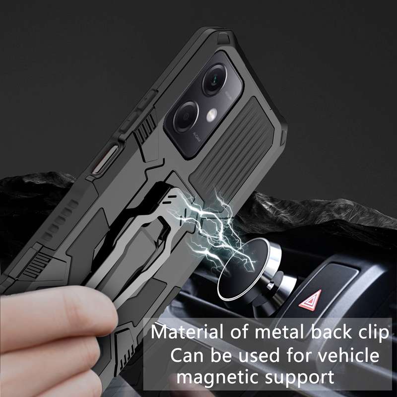 For Xiaomi Redmi Note 12 4G Global Armor Warrior Shockproof PC + TPU Phone Case(Black)