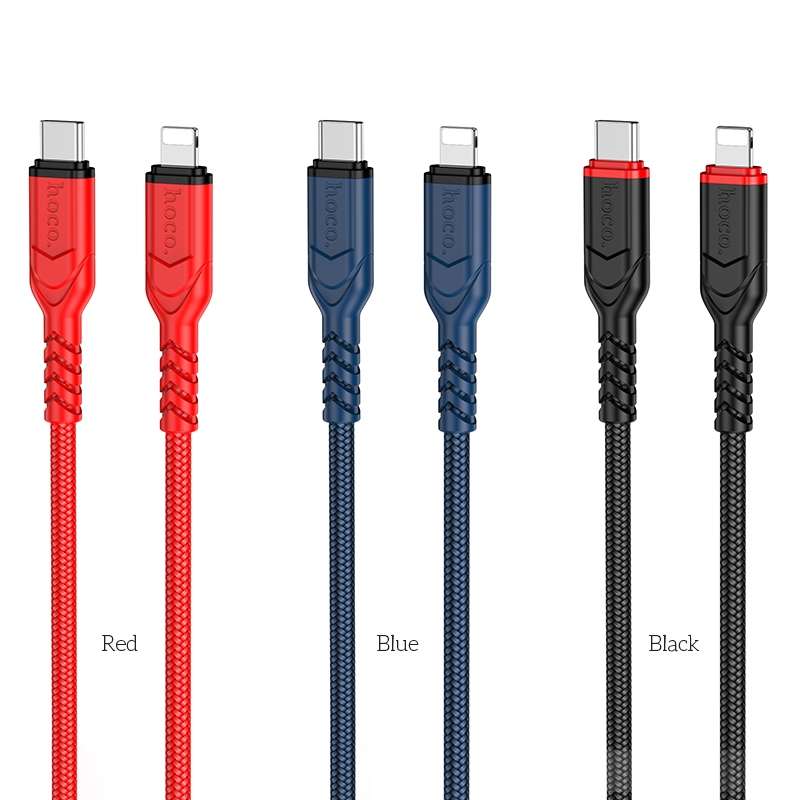 hoco X59 Victory PD 20W USB-C / Type-C to 8 Pin Charging Data Dable, Length:1m(Black)