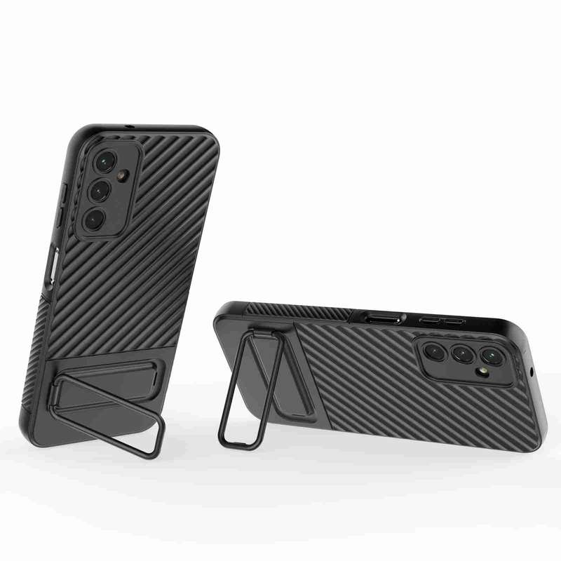 For Samsung Galaxy A14 5G Wavy Texture TPU Phone Case with Lens Film(Purple)