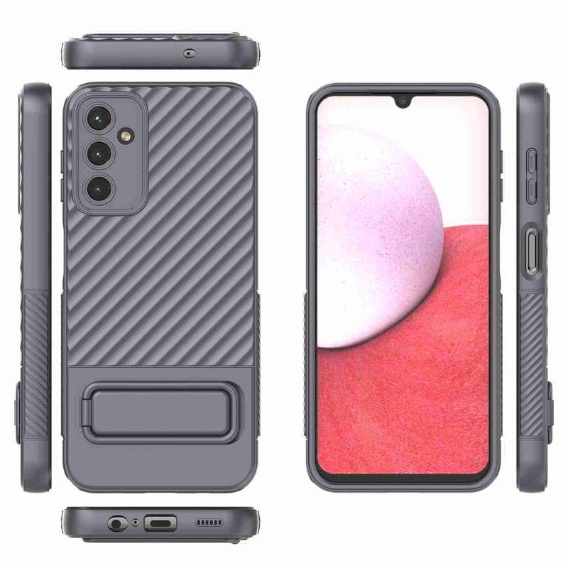 For Samsung Galaxy A14 5G Wavy Texture TPU Phone Case with Lens Film(Purple)