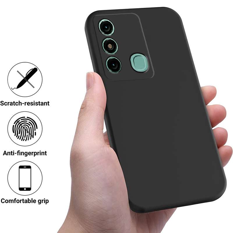For Itel P38 Pro / Vision 3 Plus Pure Color Liquid Silicone Shockproof Phone Case(Black)