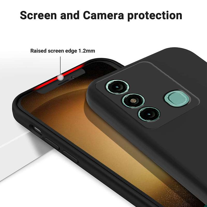 For Itel P38 Pro / Vision 3 Plus Pure Color Liquid Silicone Shockproof Phone Case(Black)