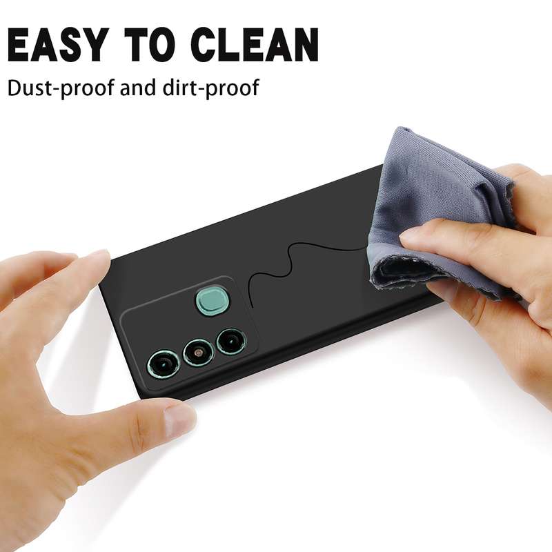 For Itel P38 Pro / Vision 3 Plus Pure Color Liquid Silicone Shockproof Phone Case(Black)