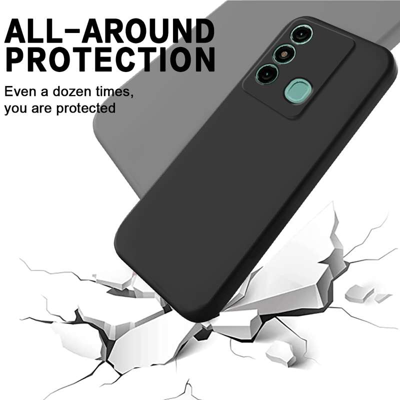 For Itel P38 Pro / Vision 3 Plus Pure Color Liquid Silicone Shockproof Phone Case(Black)