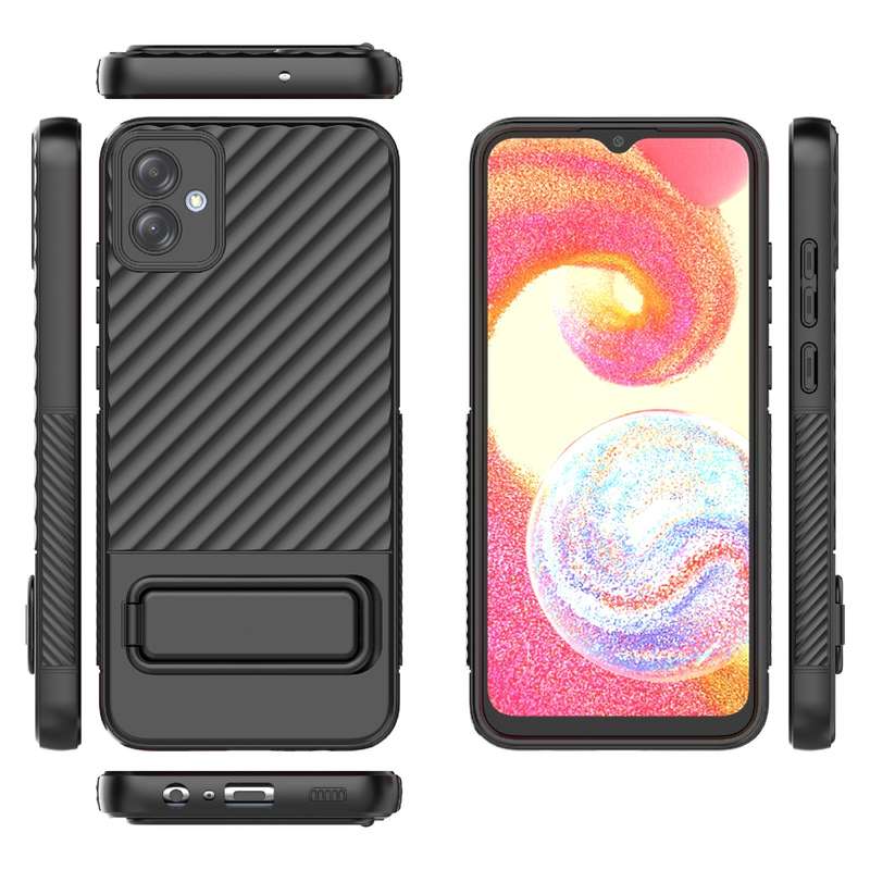 For Samsung Galaxy A04e 4G Wavy Texture TPU Phone Case with Lens Film(Purple)