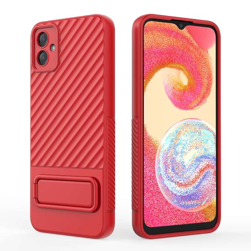 For Samsung Galaxy A04e 4G Wavy Texture TPU Phone Case with Lens Film(Purple)