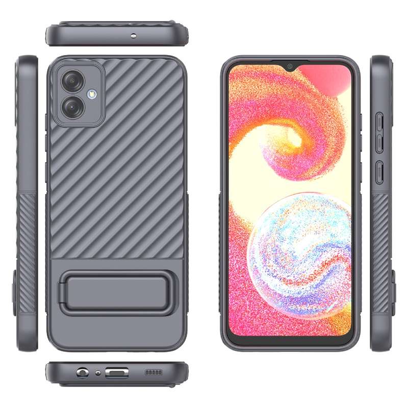 For Samsung Galaxy A04e 4G Wavy Texture TPU Phone Case with Lens Film(Purple)