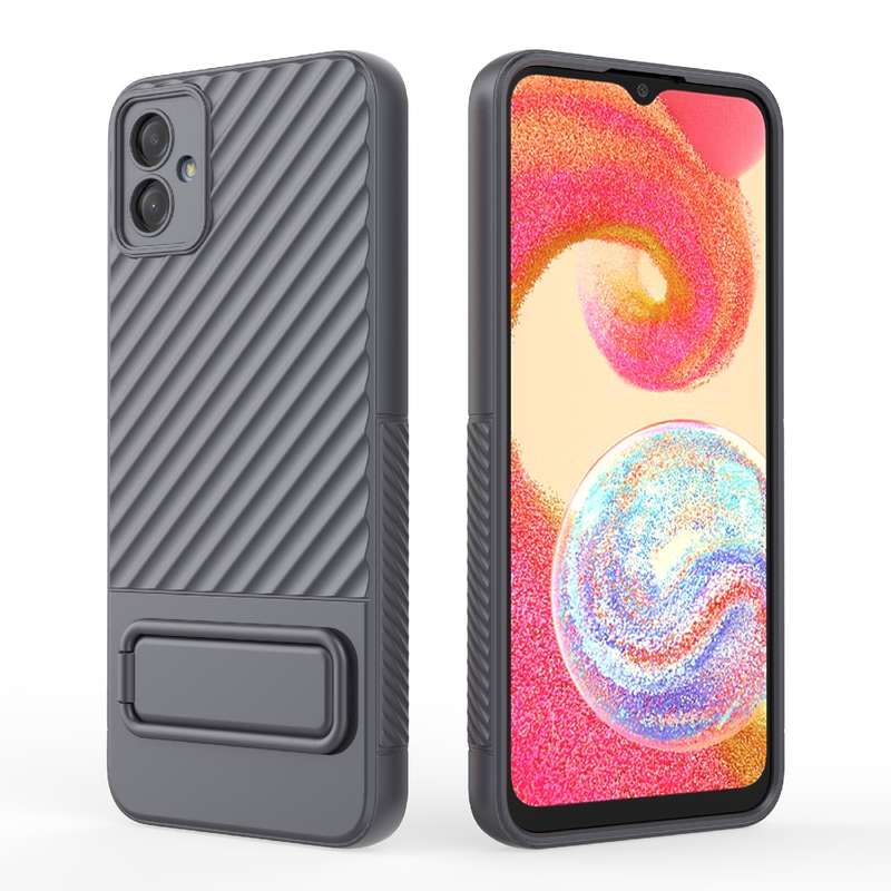 For Samsung Galaxy A04e 4G Wavy Texture TPU Phone Case with Lens Film(Purple)