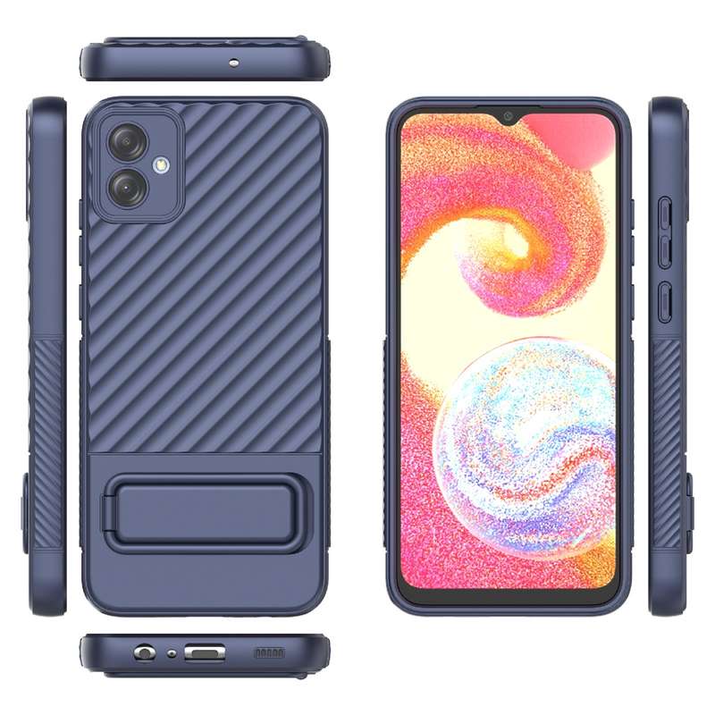For Samsung Galaxy A04e 4G Wavy Texture TPU Phone Case with Lens Film(Purple)