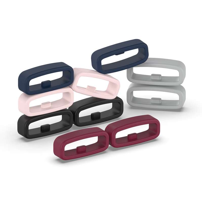 18mm 10pcs Universal Watch Band Fixed Silicone Ring Safety Buckle(Navy Blue)