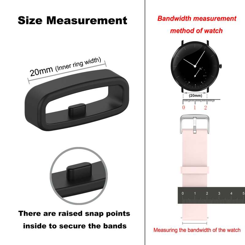 20mm 10pcs Universal Watch Band Fixed Silicone Ring Safety Buckle(Navy Blue)
