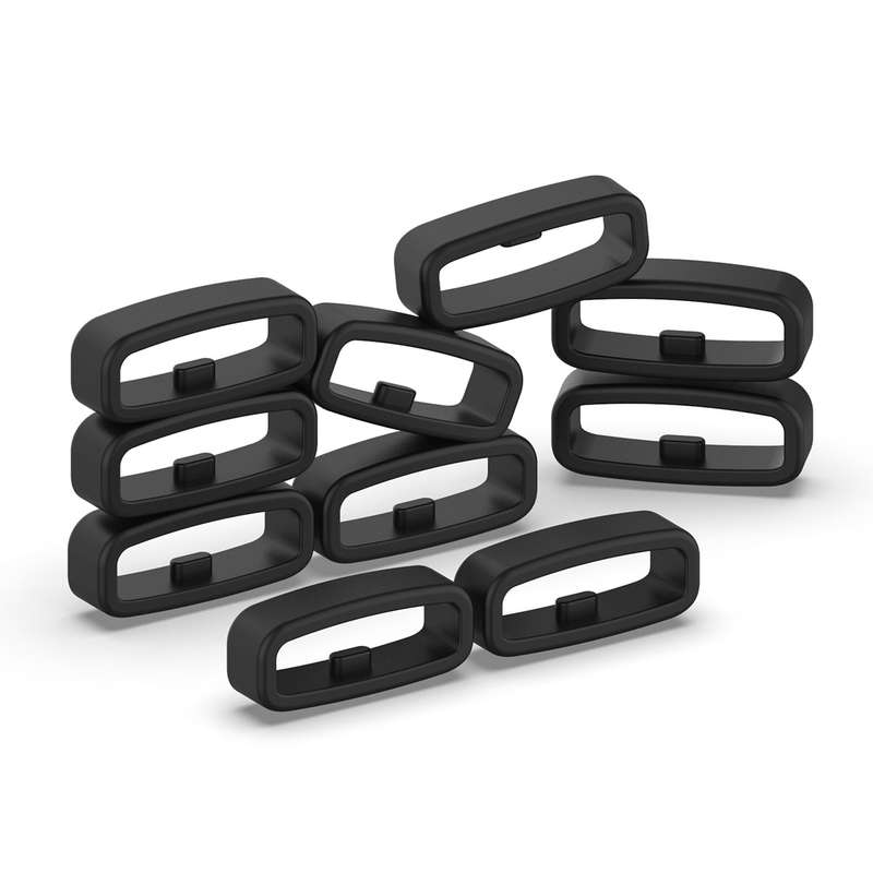 20mm 10pcs Universal Watch Band Fixed Silicone Ring Safety Buckle(Navy Blue)