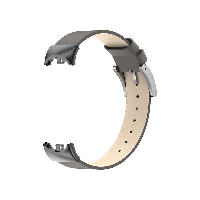 For Xiaomi Mi Band 8 12mm Leather Replacement Watch Band(White)