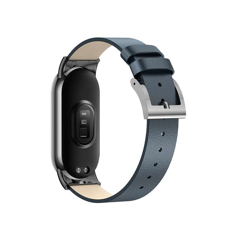 For Xiaomi Mi Band 8 12mm Leather Replacement Watch Band(White)
