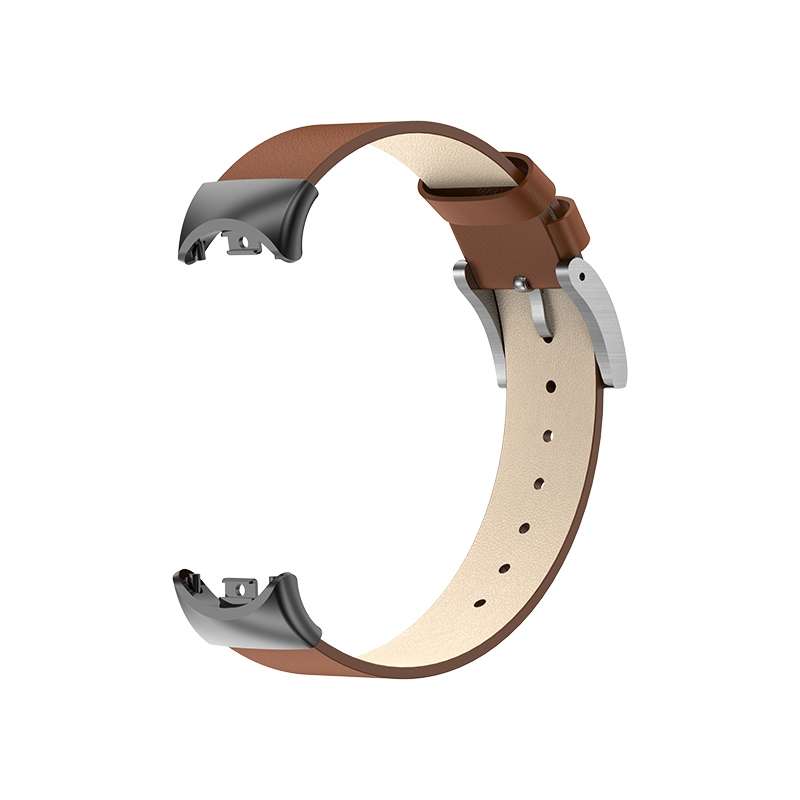 For Xiaomi Mi Band 8 12mm Leather Replacement Watch Band(White)