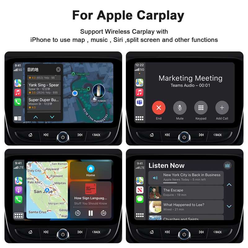 THT-020-2 USB + USB-C / Type-C Wired to Wireless Carplay Adapter for iPhone(Black)