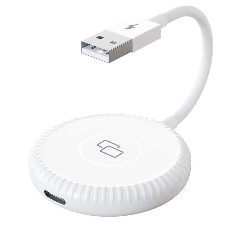THT-020-6 USB + USB-C / Type-C Carplay Mirror Adapter for iPhone(White)