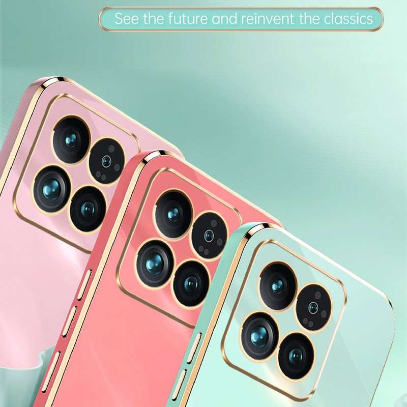 For Xiaomi 14 XINLI Straight Edge 6D Electroplate TPU Phone Case with Ring Holder(White)
