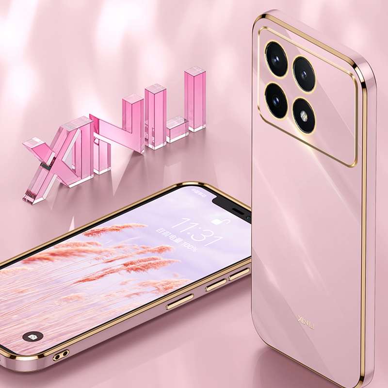 For Xiaomi Redmi K70E XINLI Straight Edge 6D Electroplate TPU Phone Case with Ring Holder(Hawth