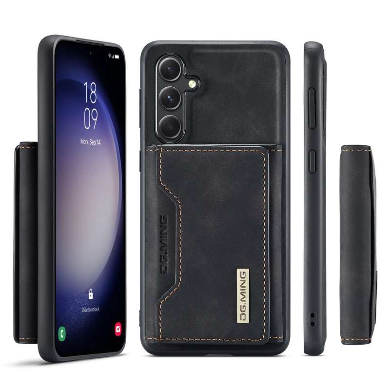 For Samsung Galaxy S23 FE 5G DG.MING M2 Series 3-Fold Multi Card Bag + Magnetic Phone Case(Coffee)