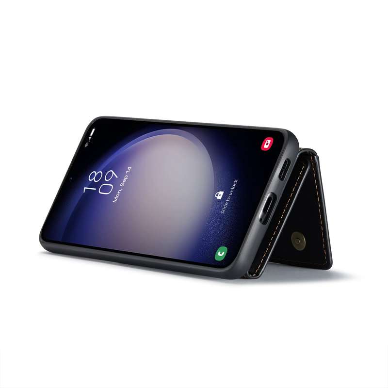 For Samsung Galaxy S23 FE 5G DG.MING M2 Series 3-Fold Multi Card Bag + Magnetic Phone Case(Coffee)