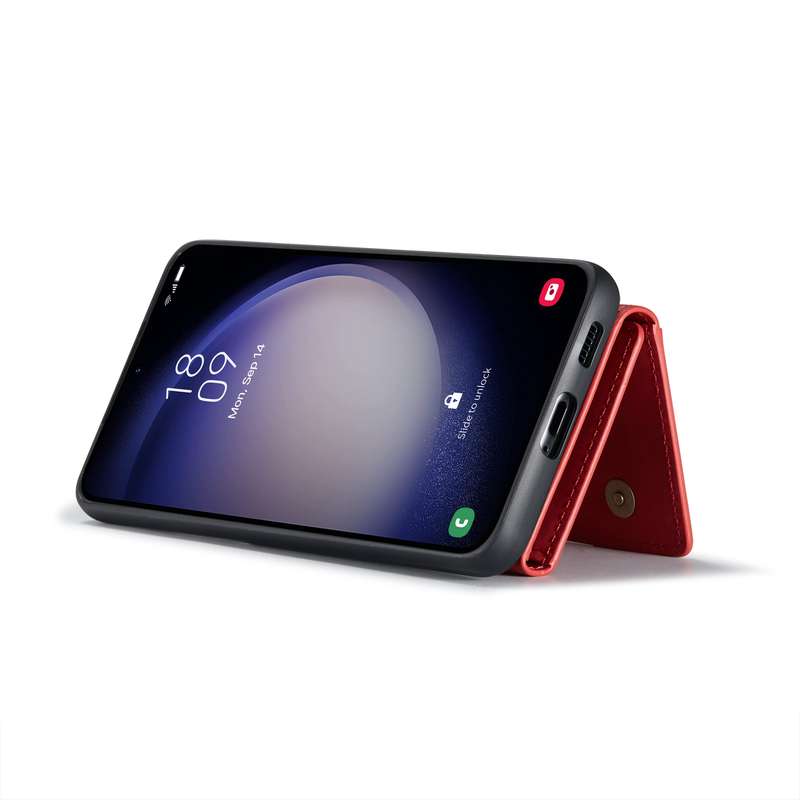 For Samsung Galaxy S23 FE 5G DG.MING M2 Series 3-Fold Multi Card Bag + Magnetic Phone Case(Coffee)
