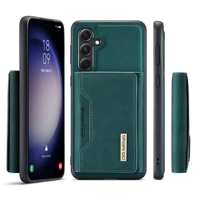 For Samsung Galaxy S23 FE 5G DG.MING M2 Series 3-Fold Multi Card Bag + Magnetic Phone Case(Coffee)