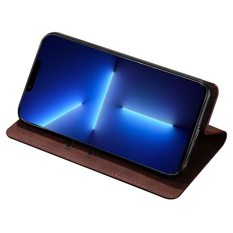 For Samsung Galaxy M15 5G Skin Feel Magnetic Leather Phone Case(Dark Brown)