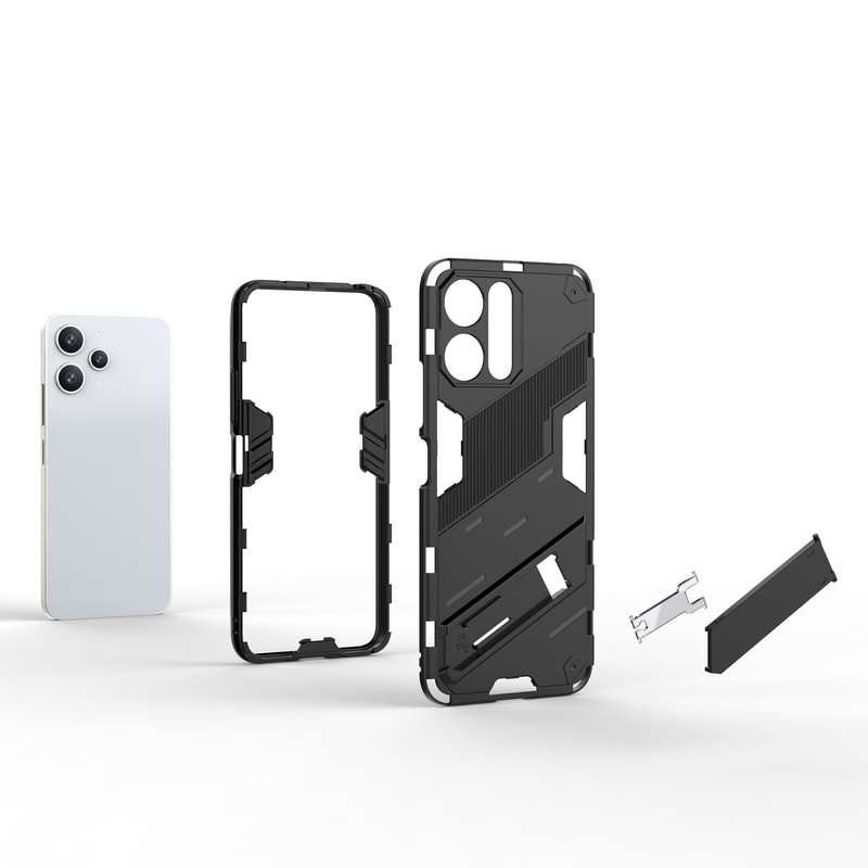For Xiaomi Redmi 12 4G Punk Armor 2 in 1 PC + TPU Phone Case(Black)