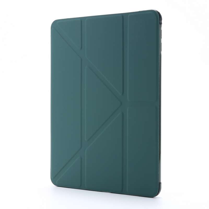 For iPad Mini 4 Airbag Deformation Horizontal Flip Leather Case with Holder(Dark Green)