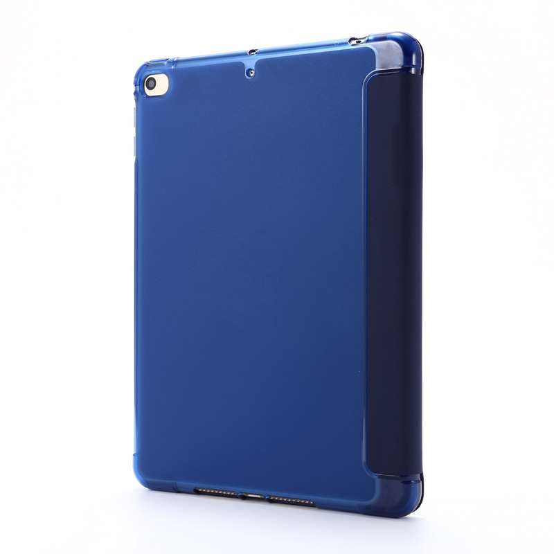 For iPad Mini 4 Airbag Horizontal Flip Leather Case with Three-fold Holder (Dark Green)