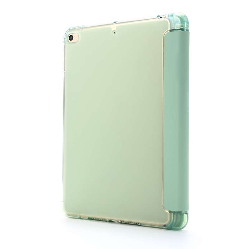 For iPad Mini 4 Airbag Horizontal Flip Leather Case with Three-fold Holder (Dark Green)