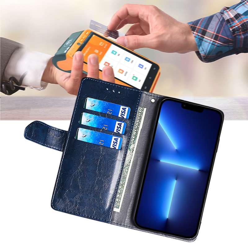 For Xiaomi Redmi Turbo 3 5G Geometric Stitching Leather Phone Case(Blue)