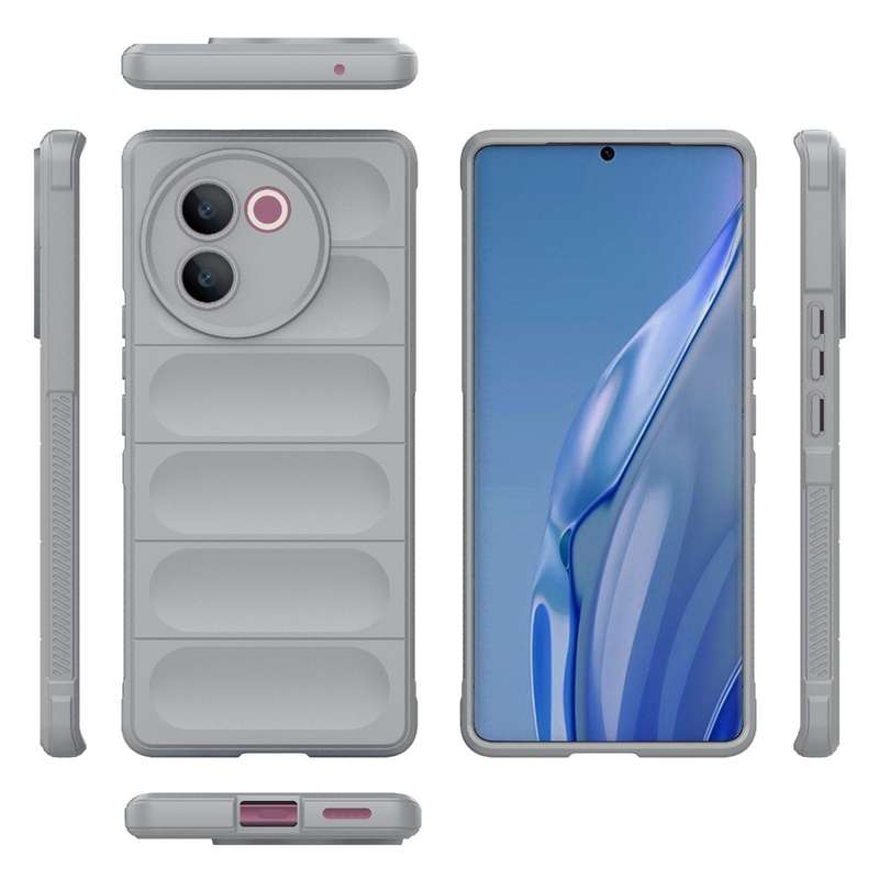 For vivo V30e 5G Global Magic Shield TPU + Flannel Phone Case(Grey)